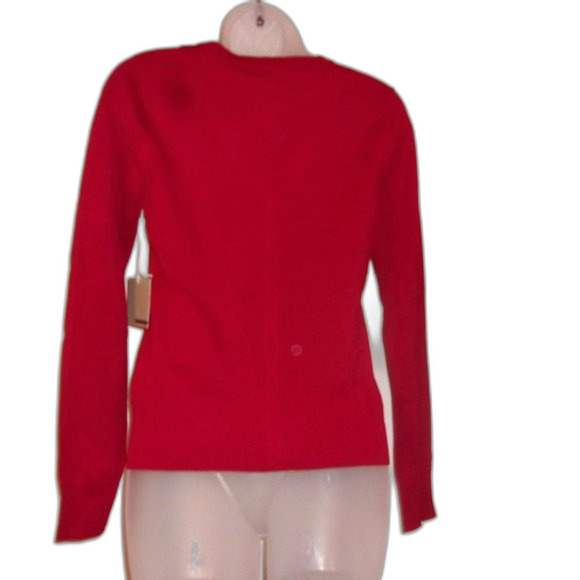 Active Usa Small Dark Red V-Neck Button Down Cardigan NWT - Picture 3 of 11